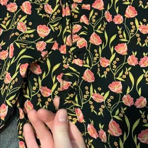 Forever 21 Dresses - Floral black and pink long sleeve ruffle dress Forever 21 Dresses - Floral black and pink long sleeve ruffle dress